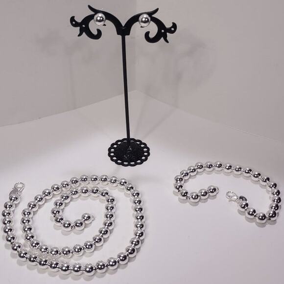 S925 Silver Necklace Bracelet Earrings Jewelry Set Christmas Birthday Gift New!! - Picture 5 of 7